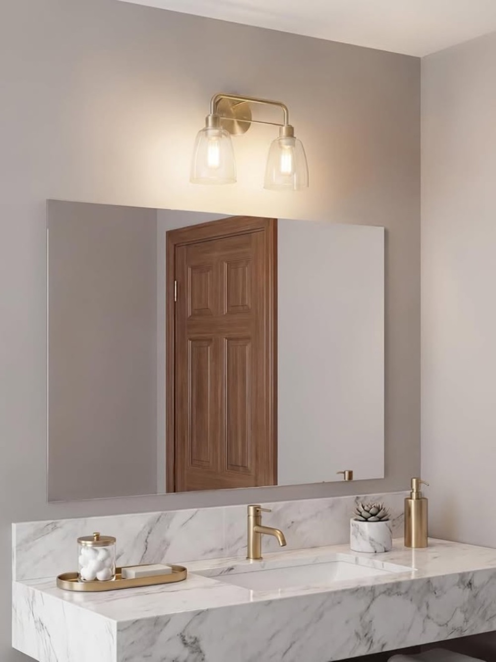NEW Kichler Meller 2-Light Bathroom Vanity Light, Champagne Bronze